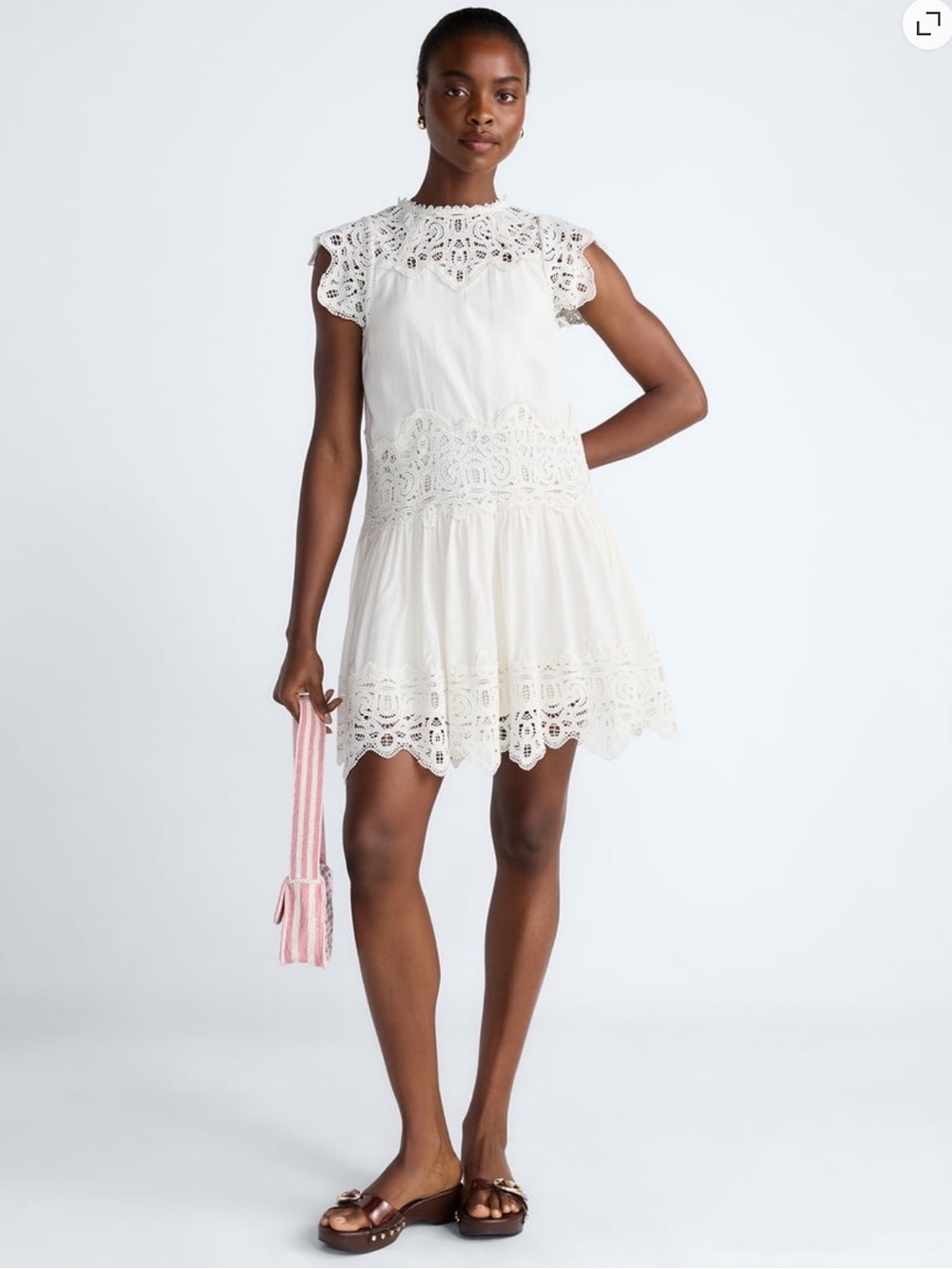 Scoop Women's and Women's Plus Crochet Mini Dress